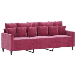 Sofa 3-osobowa, winna czerwień, 180 cm, obita aksamitem Lumarko!