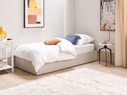Łóżko z pojemnikiem tapicerowane 90 x 200 cm beżowe DINAN Lumarko!