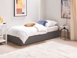 Łóżko z pojemnikiem tapicerowane 90 x 200 cm szare DINAN Lumarko!