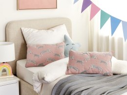 2 poduszki dekoracyjne w gepardy 30 x 50 cm różowe ARALES Lumarko!