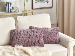 2 poduszki dekoracyjne welurowe 30 x 50 cm fioletowe CHIRITA Lumarko!
