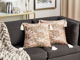 2 poduszki dekoracyjne w palmy bawełniane 45 x 45 cm wielokolorowe MELOBESIA Lumarko!