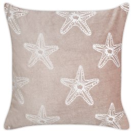 Poduszka dekoracyjna w rozgwiazdy welurowa 45 x 45 cm różowa CERAMIUM Lumarko!