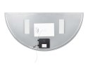 Półokrągłe lustro ścienne LED 50 x 100 cm srebrne LOUE Lumarko!