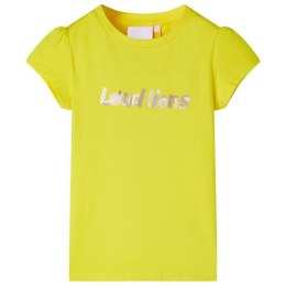 Koszulka dziecięca, półrękawki, cekinowy napis, jaskrawożółta, 92 Lumarko!