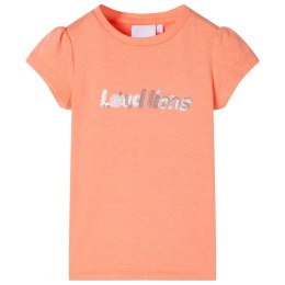 Koszulka dziecięca, półrękawki, cekinowy napis, neonowy pomarańcz, 92 Lumarko!