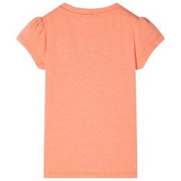 Koszulka dziecięca, półrękawki, cekinowy napis, neonowy pomarańcz, 104 Lumarko!