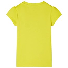 Koszulka dziecięca, półrękawki, cekinowy napis, jaskrawożółta, 116 Lumarko!