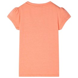 Koszulka dziecięca, półrękawki, cekinowy napis, neonowy pomarańcz, 140 Lumarko!