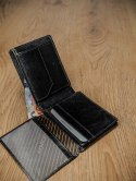 Kompaktowy czarny portfel ze skóry naturalnej wysokiej jakości RFID— Rovicky Lumarko!