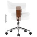 Krzesła obrotowe, 4 szt., białe, gięte drewno i sztuczna skóra Lumarko!