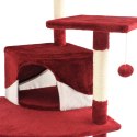 Drapak dla kota z sizalowymi słupkami, 203 cm, czerwono-biały Lumarko!