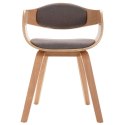 Krzesła stołowe, 2 szt., gięte drewno i tkanina w kolorze taupe Lumarko!