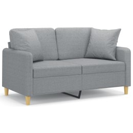 2-osobowa sofa z poduszkami, jasnoszara, 120 cm, tkanina Lumarko!