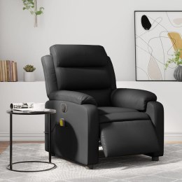 Rozkładany fotel masujący, elektryczny, czarny, sztuczna skóra Lumarko!