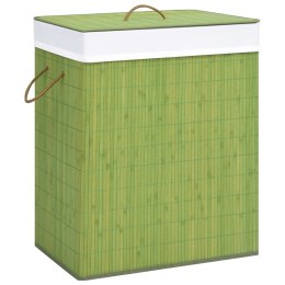 Bambusowy kosz na pranie z 2 przegrodami, zielony, 100 L Lumarko!