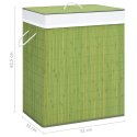 Bambusowy kosz na pranie z 2 przegrodami, zielony, 100 L Lumarko!