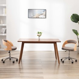 Obrotowe krzesło biurowe, taupe, gięte drewno i tkanina Lumarko!