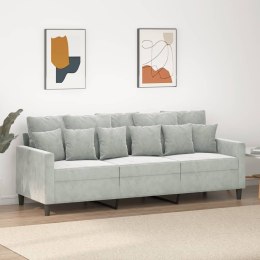 Sofa 3-osobowa, jasnoszara, 180 cm, tapicerowana aksamitem Lumarko!