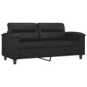 2-osobowa sofa z poduszkami, czarna, 140 cm, sztuczna skóra Lumarko!