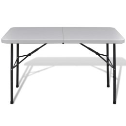 Składany stół do ogrodu, 122 cm, HDPE, biały Lumarko!