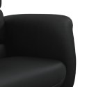 Rozkładany fotel z podnóżkiem, czarny, obity sztuczną skórą Lumarko!