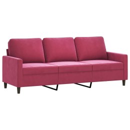 Sofa 3-osobowa, winna czerwień, 180 cm, obita aksamitem Lumarko!