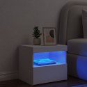 Szafka nocna z oświetleniem LED, biała, 50x40x45 cm Lumarko!