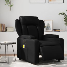 Rozkładany fotel masujący, elektryczny, czarny, sztuczna skóra Lumarko!