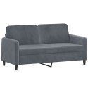 2-osobowa sofa z poduszkami, ciemnoszara, 140 cm, aksamit Lumarko!