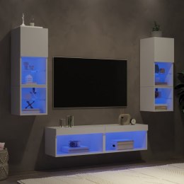 6-częściowy zestaw mebli TV z LED, biały Lumarko!