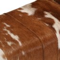 Ławka brązowo-biała, 160x28x50 cm, naturalna kozia skóra Lumarko!