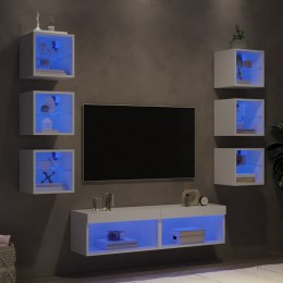 8-częściowy zestaw mebli TV z LED, biały Lumarko!