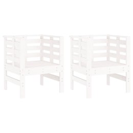 Krzesła ogrodowe, 2 szt., białe, 61,5x53x71 cm, drewno sosnowe Lumarko!