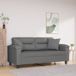 2-osobowa sofa z poduszkami, ciemnoszara, 140 cm, mikrofibra Lumarko!