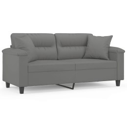 2-osobowa sofa z poduszkami, ciemnoszara, 140 cm, mikrofibra Lumarko!
