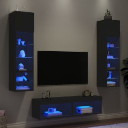 6-częściowy zestaw mebli TV z LED, czarny Lumarko!