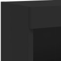 Ścienna szafka TV z LED, czarna, 100x30x40 cm Lumarko!