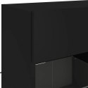 Ścienna szafka TV z LED, czarna, 78,5x30x60,5 cm Lumarko!