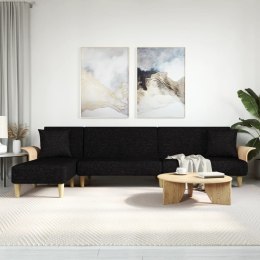 Sofa rozkładana L, czarna, 279x140x70 cm, tkanina Lumarko!