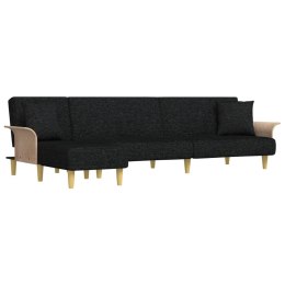 Sofa rozkładana L, czarna, 279x140x70 cm, tkanina Lumarko!