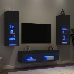 6-częściowy zestaw mebli TV z LED, czarny Lumarko!