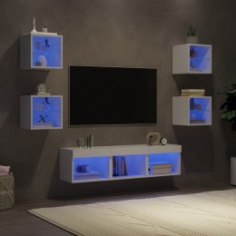 7-częściowy zestaw mebli TV z LED, biały Lumarko!