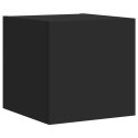 Ścienna szafka TV z LED, czarna, 30,5x35x30 cm Lumarko!