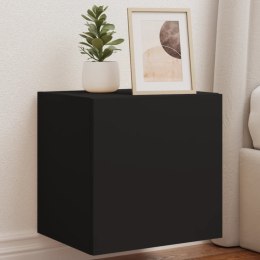 Ścienna szafka TV z LED, czarna, 40,5x35x40 cm Lumarko!