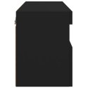 Ścienna szafka TV z LED, czarna, 60x30x40 cm Lumarko!