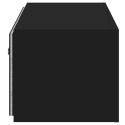 Ścienna szafka TV z LED, czarna, 80x35x31 cm Lumarko!