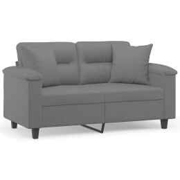 2-osobowa sofa z poduszkami, ciemnoszara, 120 cm, mikrofibra Lumarko!
