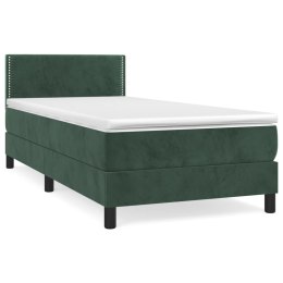 Łóżko kontynentalne z materacem, zielone, aksamit, 90x190 cm Lumarko!