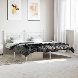 Metalowa rama łóżka z wezgłowiem, biała, 183x213 cm Lumarko!